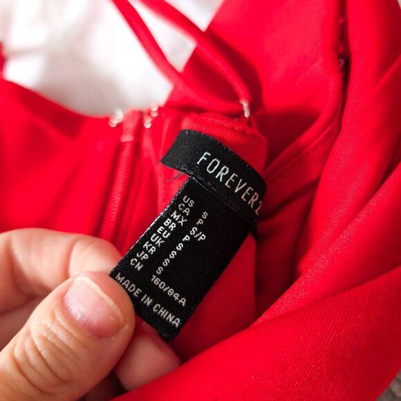 Forever 21 Crisscross Cutout A-Line Red Dress - Picture 3 of 3